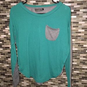 Women’s Medium Green and Grey Gamiss Long Sleeve